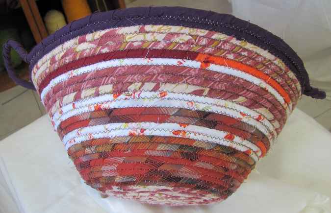 large image of art item: basket – purple crimson orange