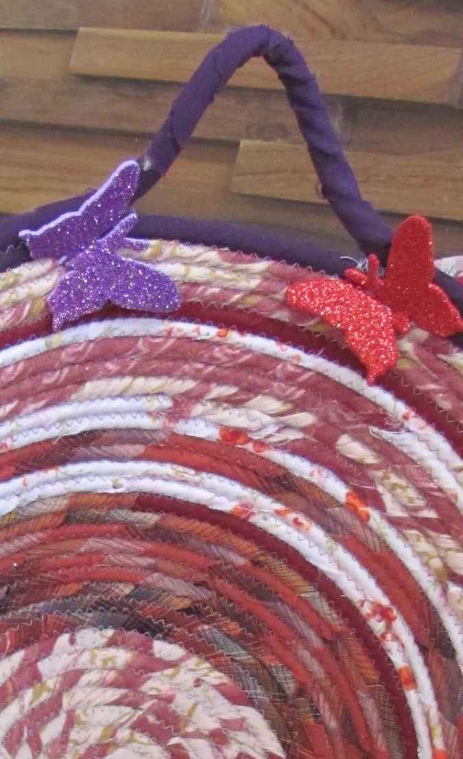 large image of art item: basket – purple crimson orange