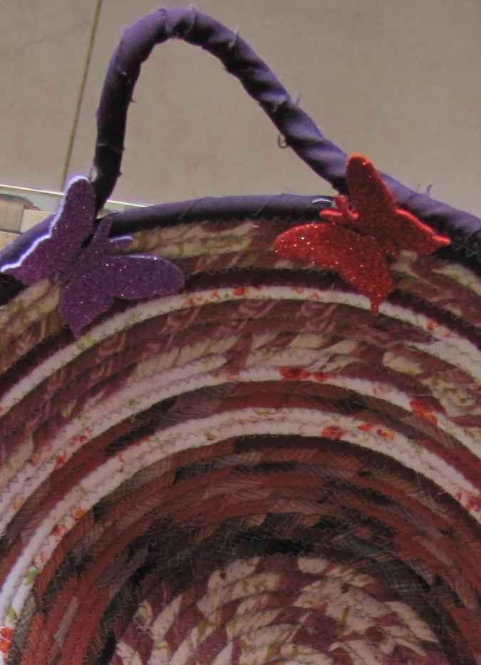 large image of art item: basket – purple crimson orange