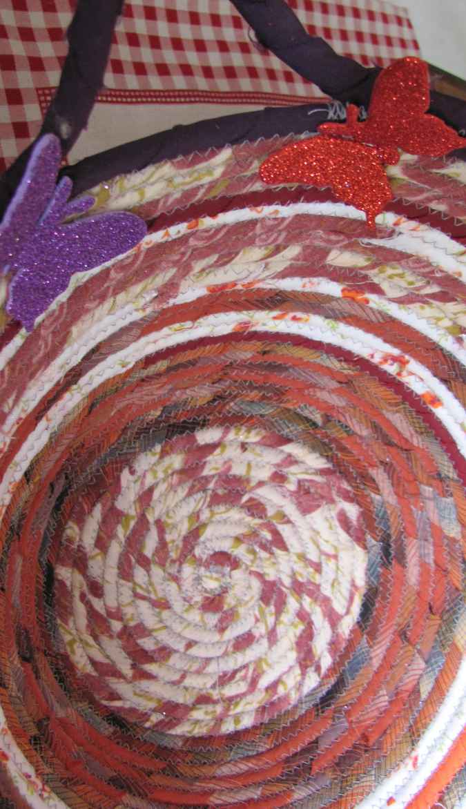 large image of art item: basket – purple crimson orange