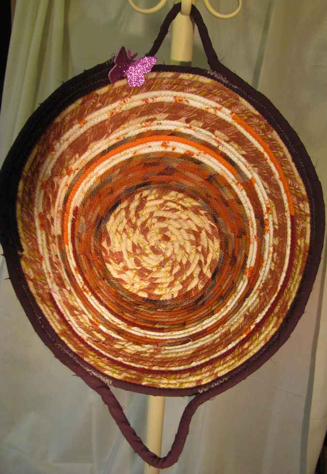 large image of art item: basket – purple crimson orange