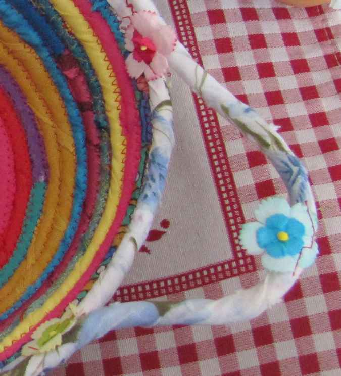 large image of art item: basket – rainbow flowers