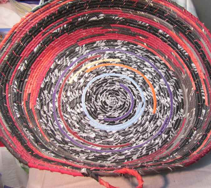 large image of art item: basket – red black
