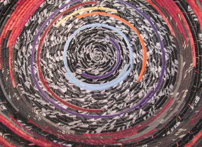large image of art item: basket – red black