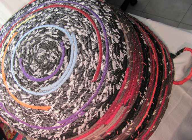 large image of art item: basket – red black