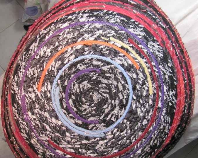 large image of art item: basket – red black
