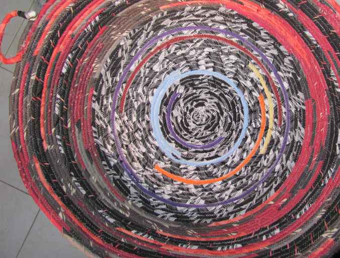 large image of art item: basket – red black