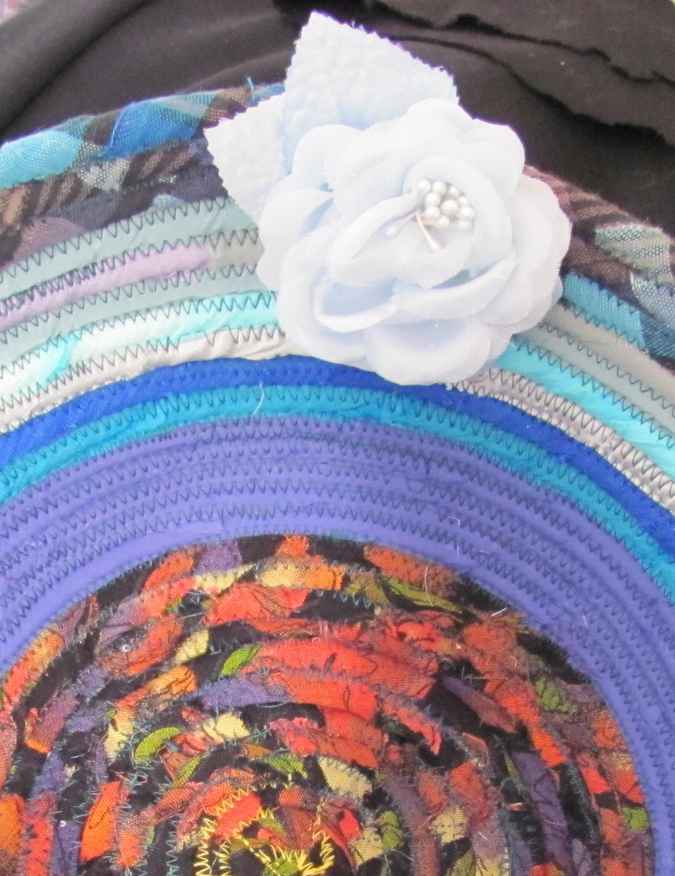 large image of art item: basket – rose blue cyan red black