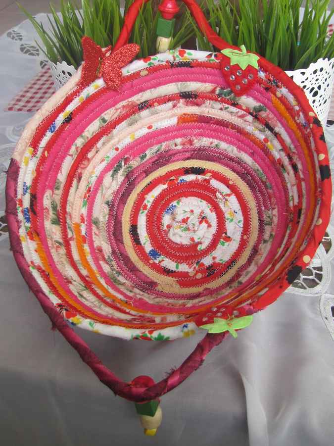 large image of art item: basket – strawberry pink