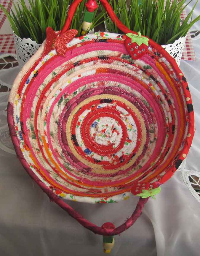 large image of art item: basket – strawberry pink