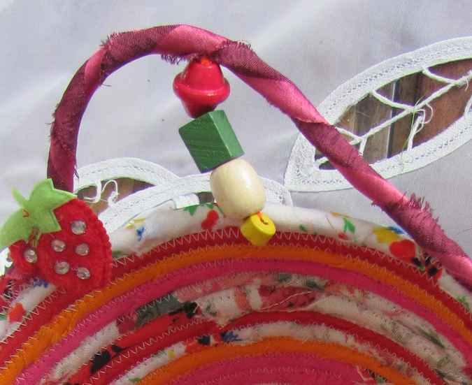 large image of art item: basket – strawberry pink