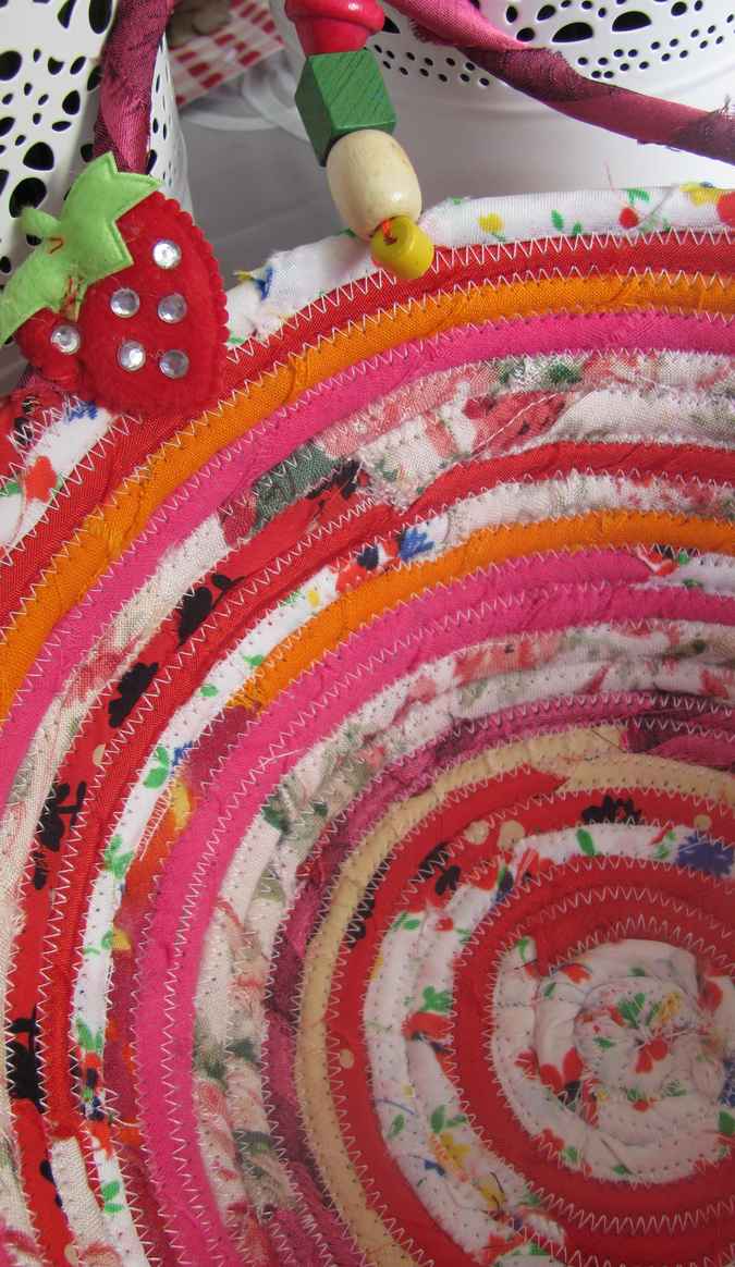 large image of art item: basket – strawberry pink
