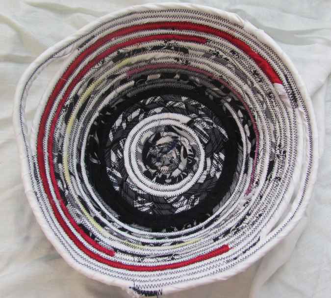 large image of art item: basket – white black red