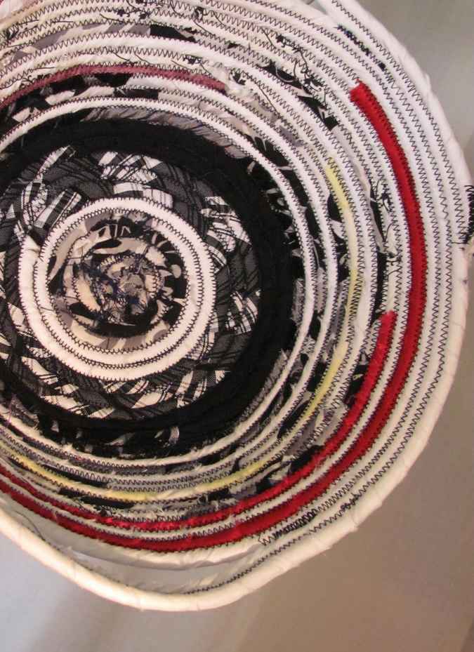 large image of art item: basket – white black red