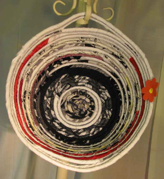 large image of art item: basket – white black red