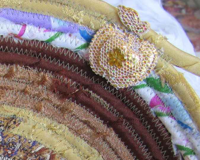 large image of art item: basket – yellow brown