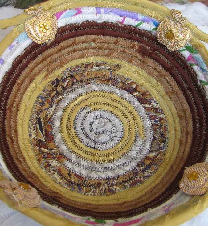 large image of art item: basket – yellow brown