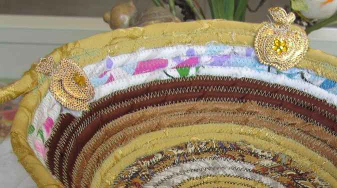 large image of art item: basket – yellow brown