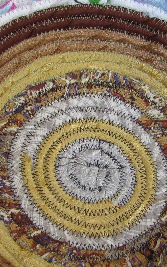 large image of art item: basket – yellow brown