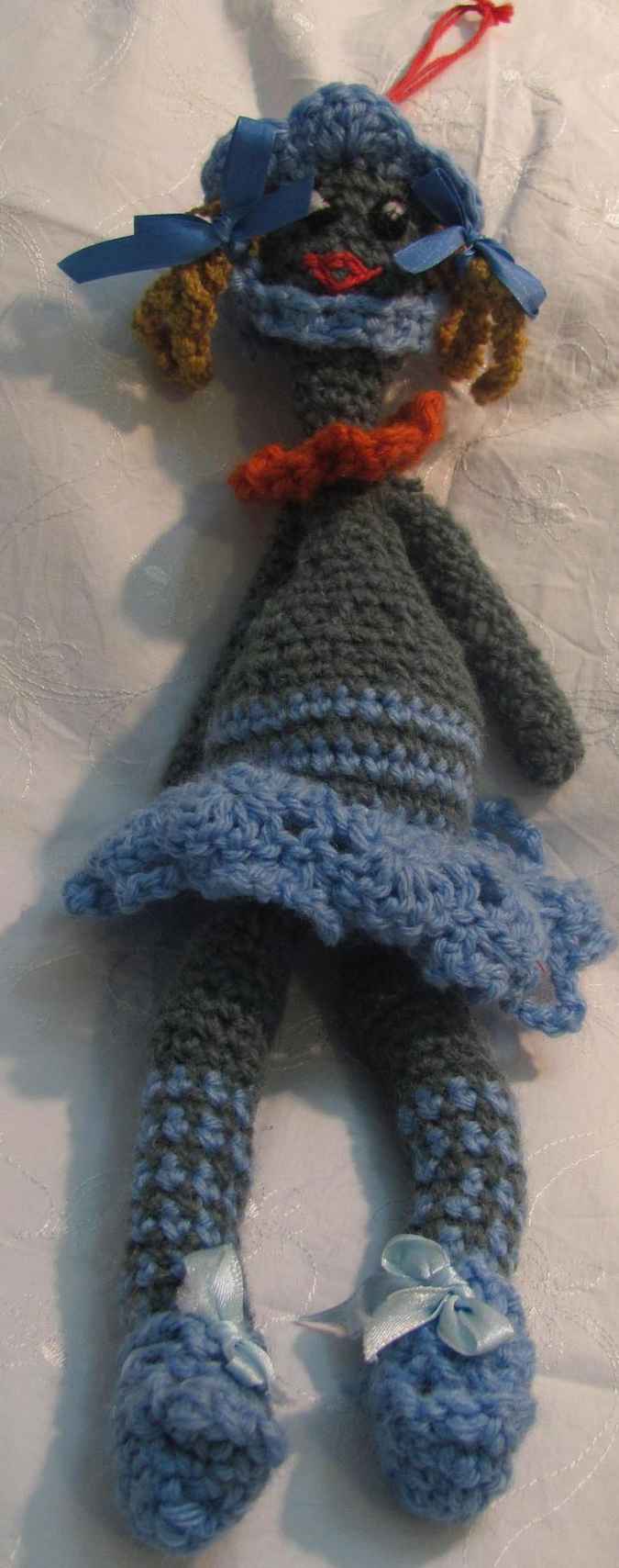 large image of art item: doll – doll bluish crochet