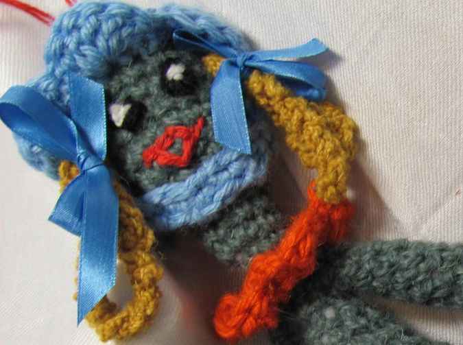 large image of art item: doll – doll bluish crochet