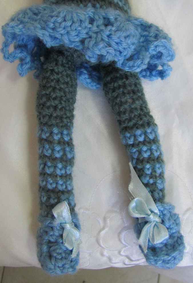 large image of art item: doll – doll bluish crochet
