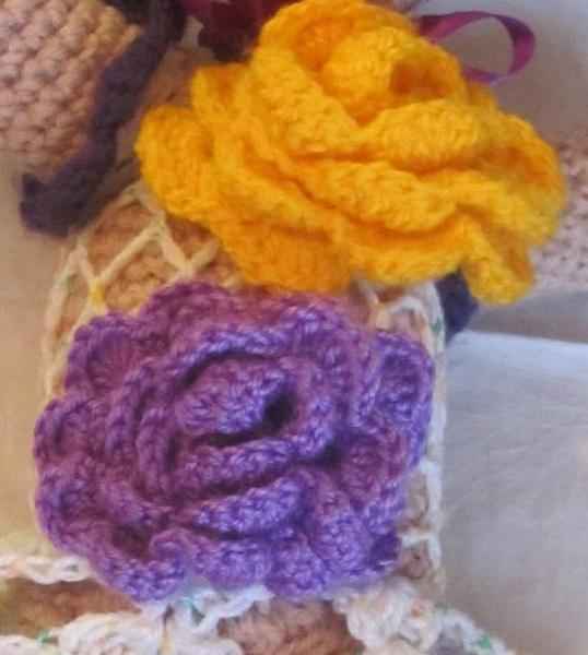 large image of art item: doll – dress with flowers crochet