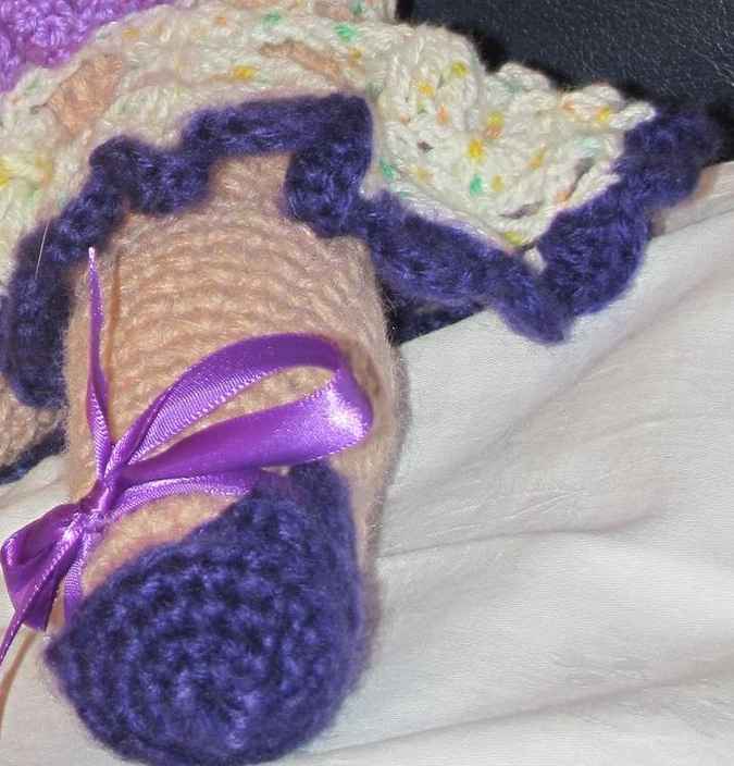 large image of art item: doll – dress with flowers crochet
