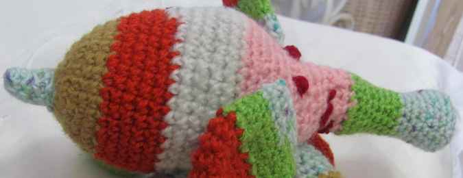 large image of art item: crocheted elephant doll