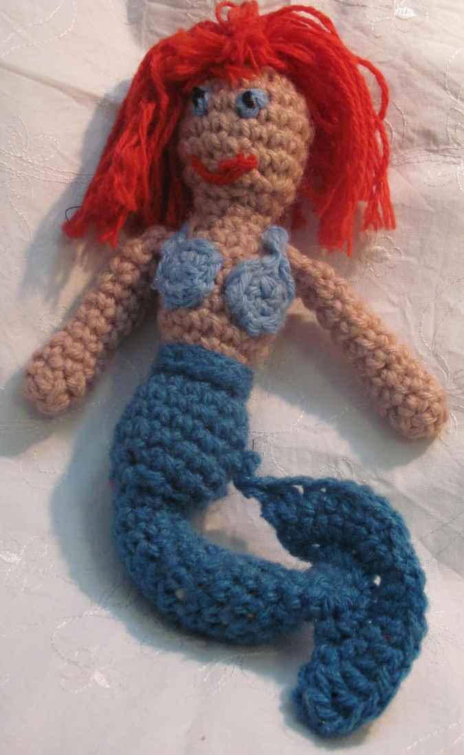 large image of art item: doll – mermaid crochet