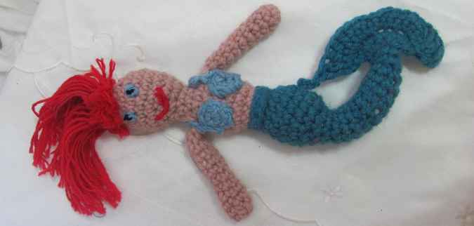 large image of art item: doll – mermaid crochet