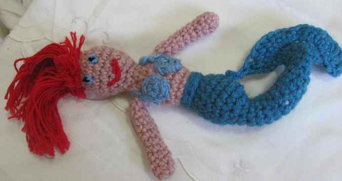 large image of art item: doll – mermaid crochet