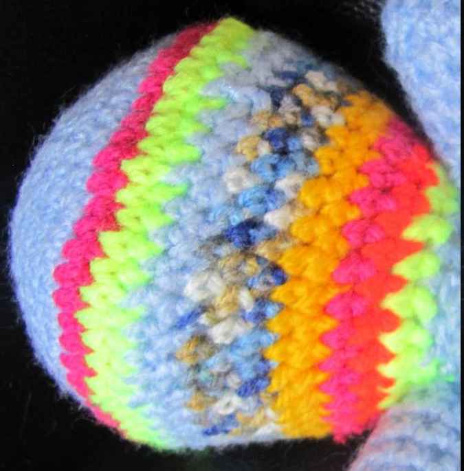 large image of art item: doll – owl cyan crochet