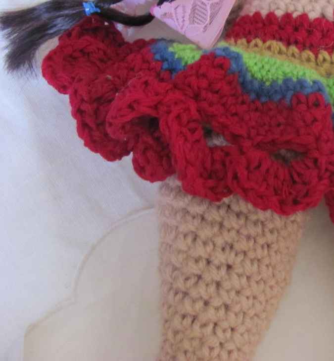 large image of art item: doll – rainbow dress crochet