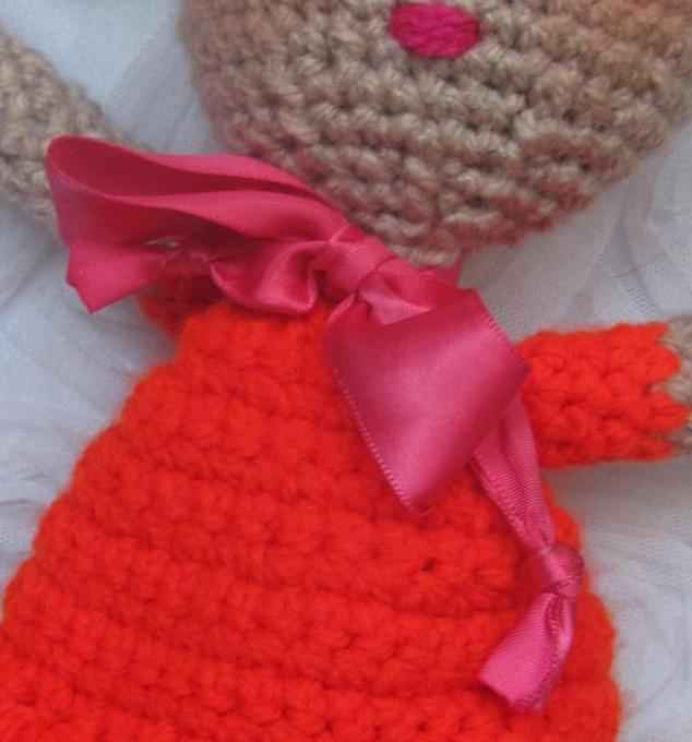 large image of art item: doll – red dress crochet