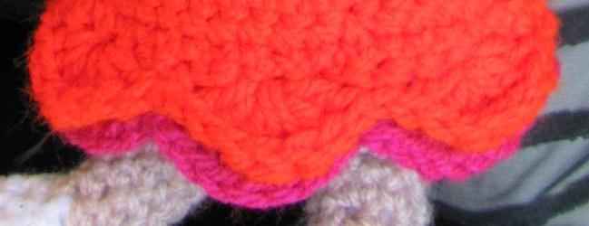 large image of art item: doll – red dress crochet