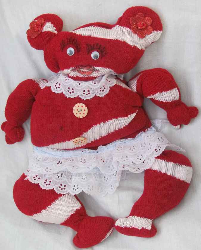 large image of art item: doll – red teddy bear