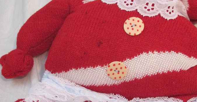 large image of art item: doll – red teddy bear