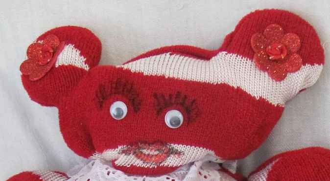 large image of art item: doll – red teddy bear