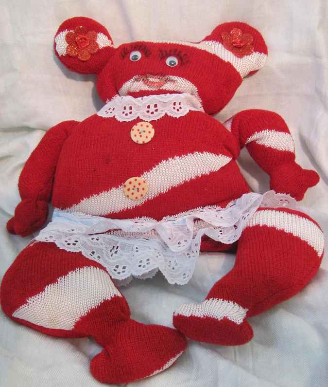 large image of art item: doll – red teddy bear