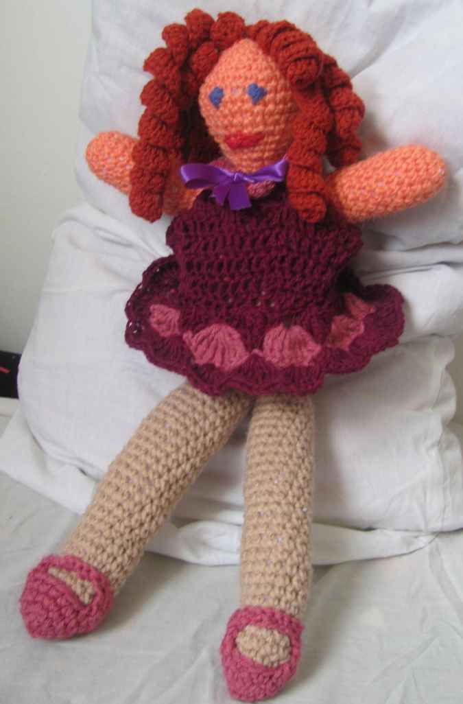 large image of art item: doll – redheaded crochet