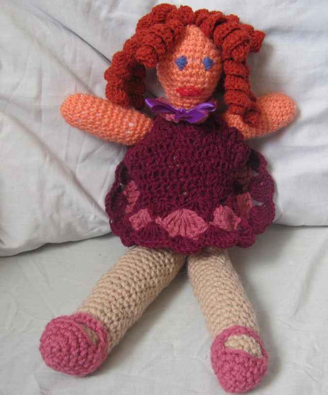 large image of art item: doll – redheaded crochet