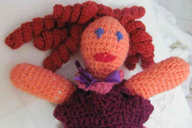 large image of art item: doll – redheaded crochet