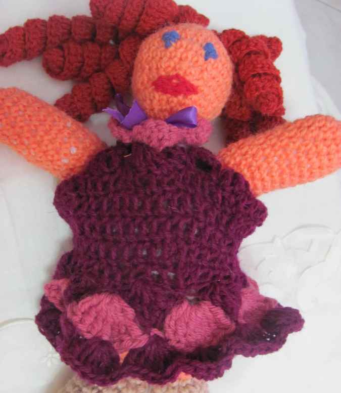 large image of art item: doll – redheaded crochet