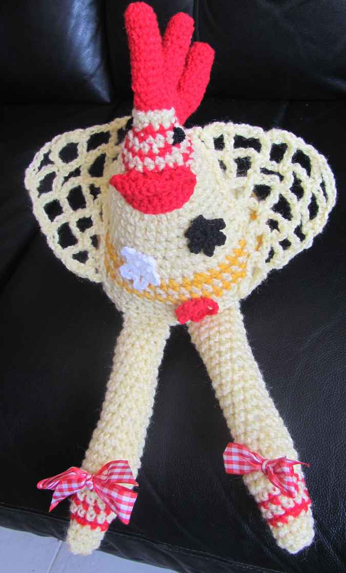 large image of art item: doll – rooster white