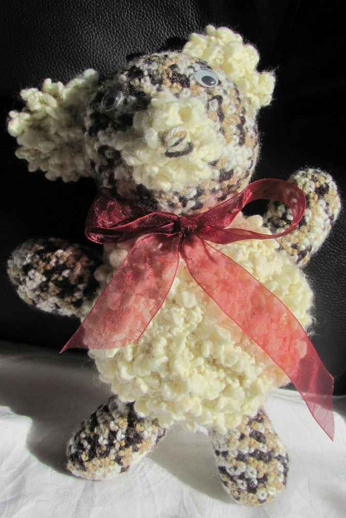 large image of art item: doll – teddy bear lace ribbon
