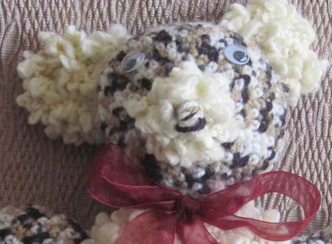 large image of art item: doll – teddy bear lace ribbon