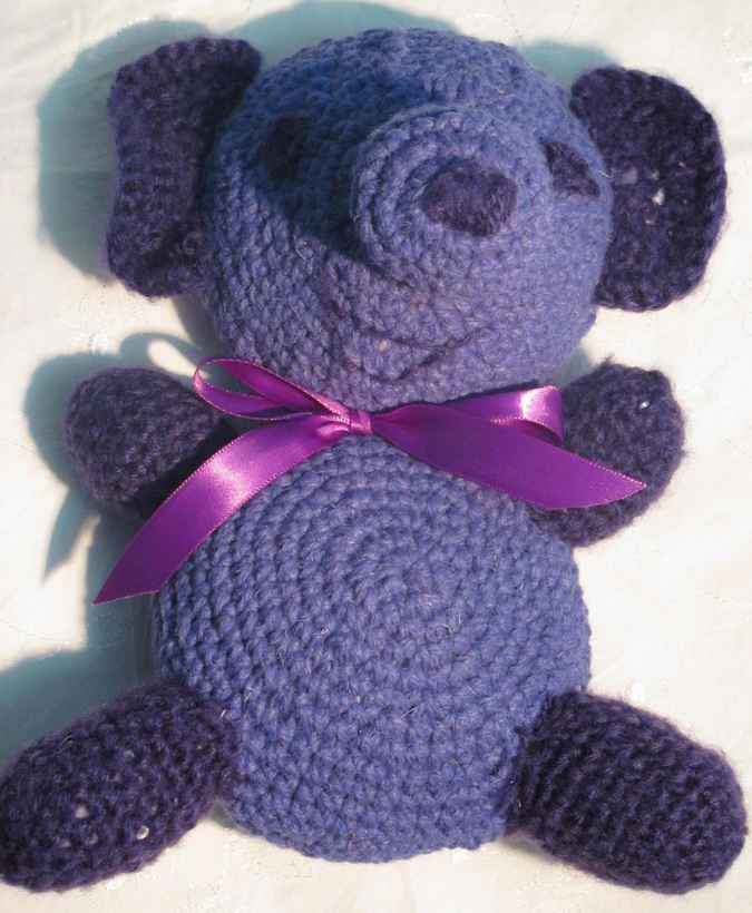 large image of art item: doll – teddy bear purple