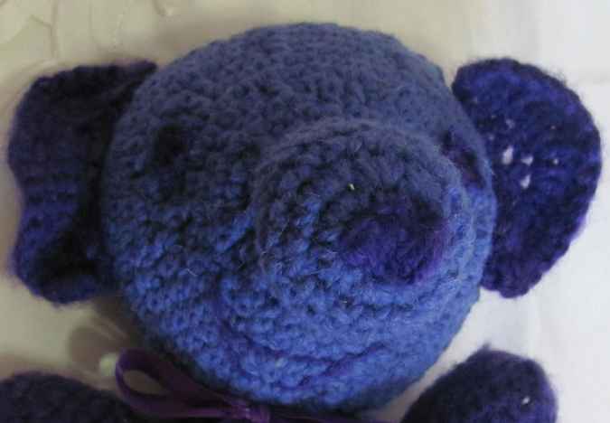 large image of art item: doll – teddy bear purple