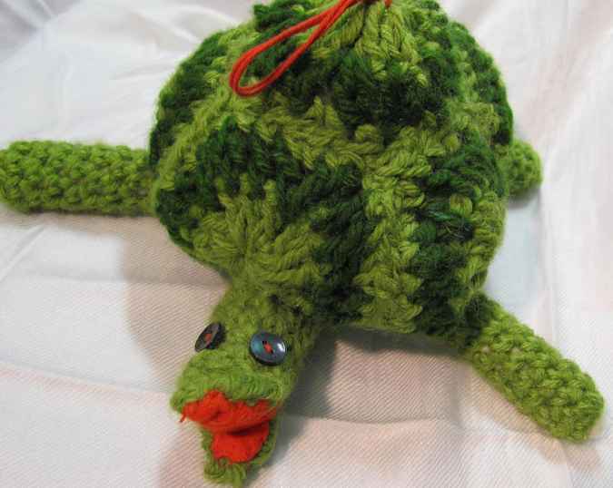 large image of art item: doll – turtle crochet
